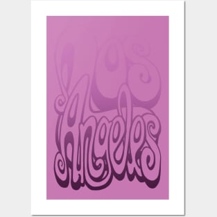 Los Angeles lettering art - spring crocus pink Posters and Art